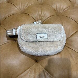 Kate Spade Cream Shearling Belt Bag